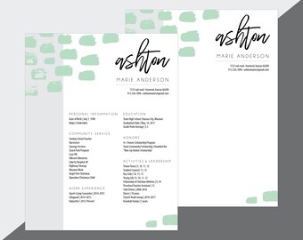 custom sorority recruitment resume and cover letter artsy mint digital download - Sorority Resume Template custom sorority recruitment resume and cover letter artsy mint digital download - Sorority Resume Template