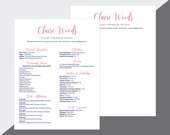 rush resume etsy