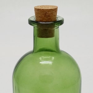 Green Glass Apothecary Jar: Vintage Style Medicine Bottle with Cork