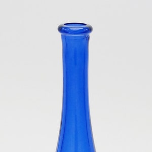 Cobalt Blue Colored Glass Drop Vase Vintage Style Collectible Jar Bottle H = 9.75
