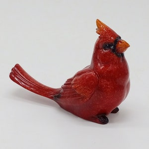 Red Cardinal Sitting on Ground Figurine Statue