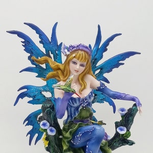 Turquoise Fairy Figurine with Hummingbird - Polyresin Statue (12 in)