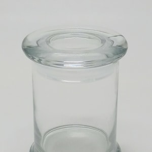 Thick Clear Candy Glass Jar 8oz with Airtight Lid Collectible Decorative Container Height = 4.25 inch
