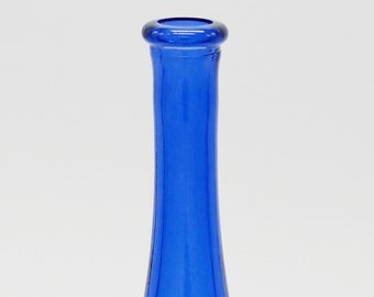 Cobalt Blue Colored Glass Drop Vase Vintage Style Collectible Jar Bottle H = 9.75