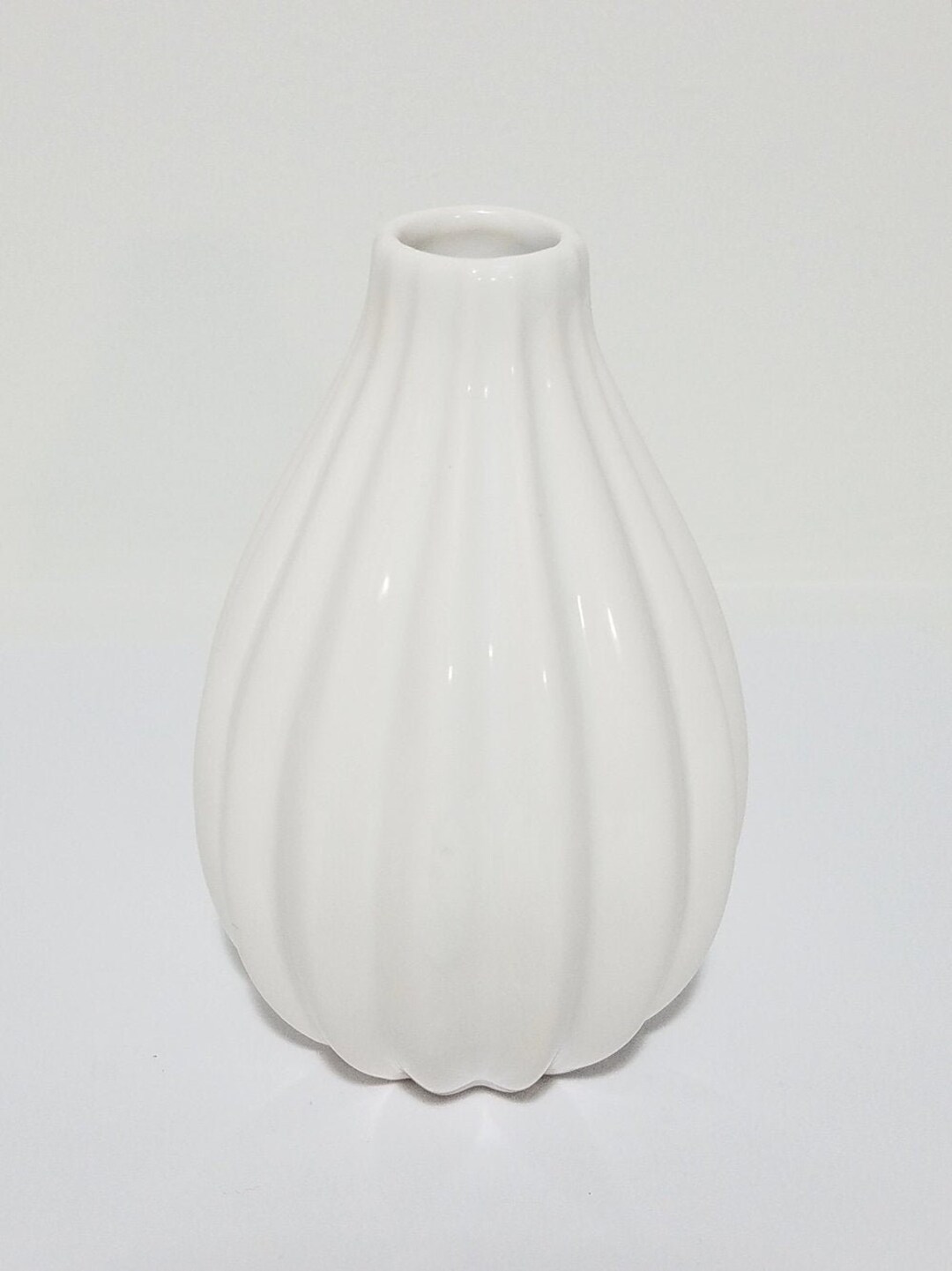 White Ceramic Vase Mini Bud Flower Vase / H 4.75 in Vintage Etsy