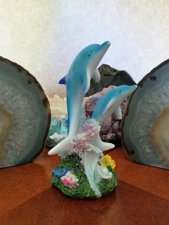 Two Marine Life Dolphins Figurine Statue H = 5.75 In - Etsy