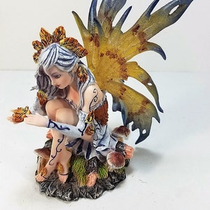 Silver Fairy with Gray Hair and Flowers by Backwoods Lighting LLC