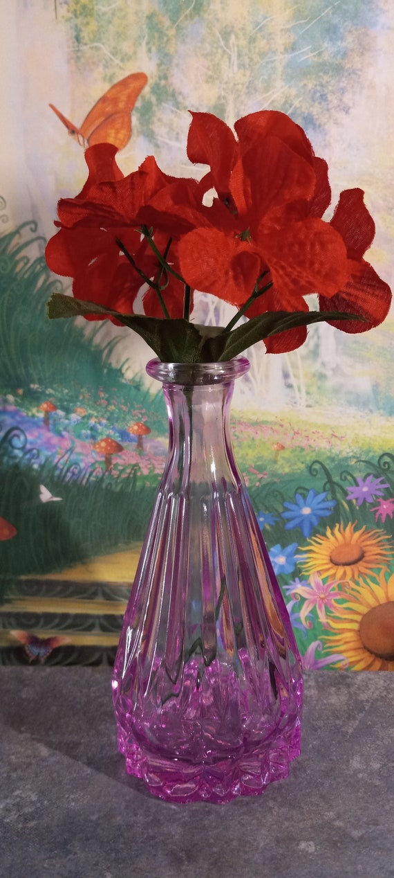 工芸品 Multi Glass Flower Vase (Pink) Amazon.com: Pink Vase for Flowers - Handmade Mosaic Glass