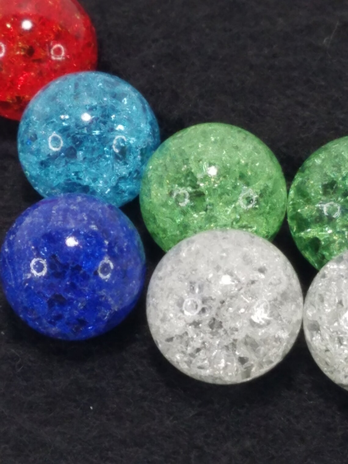 Fried Marbles 10 Collectible Cracked Solid Color Marbles 0077 Etsy
