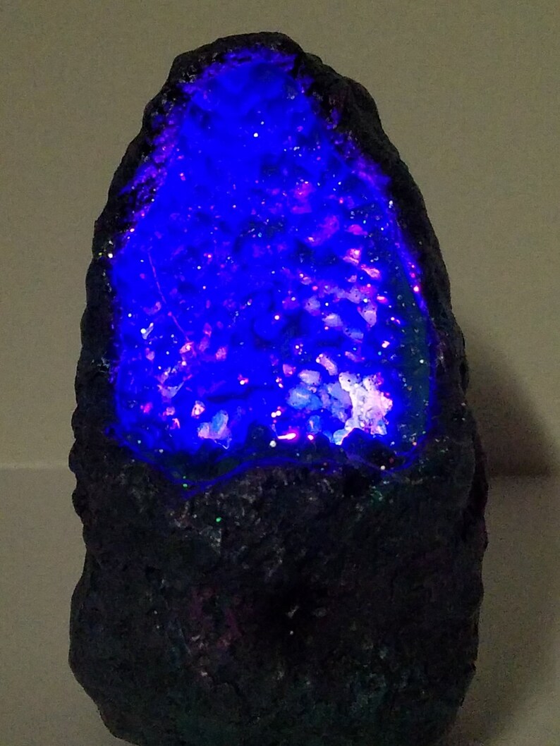 Teal Polyresin Geode Crystal Stone with Cool Color changing Etsy