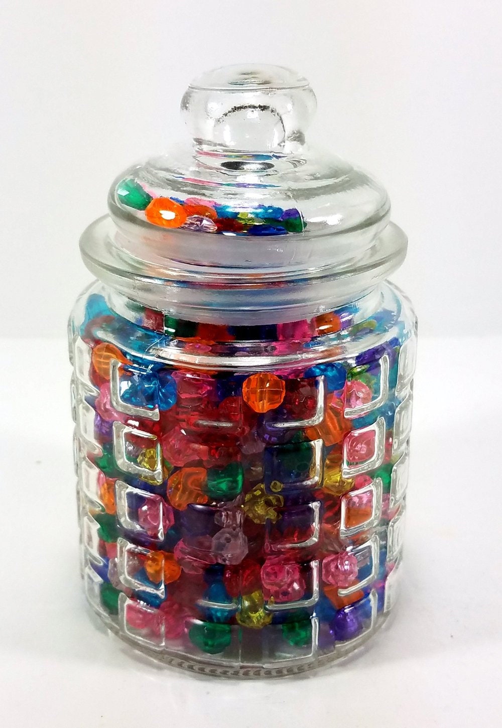 Glass Jar Reusable Decorative with Lid Airtight Jar for Candy Pasta Snacks