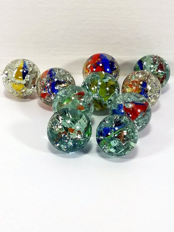 NEW 50 DRAGON 14mm GREEN RED YELLOW GLASS MARBLES TRADITIONAL COLLECTORS HOM