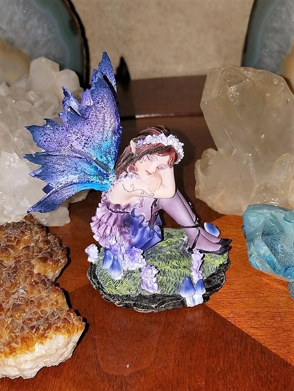 Young Blue / Purple Fairy Sleeping in Garden - Etsy