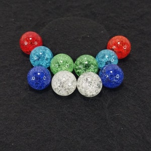 Fried Marbles 10 Collectible Cracked Solid Color Marbles 0077 Glass Gems