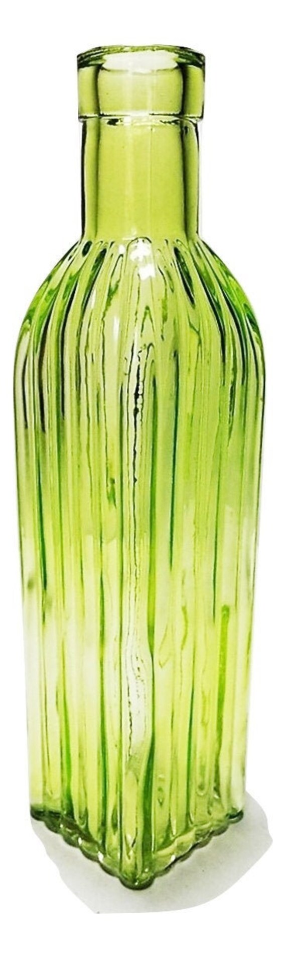 Green Colored Glass Square Bottle Vase Collectibles By Etsy