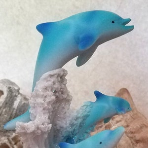 Marine Life Three Dolphins Figurine Statue H 6.25 inch image 4