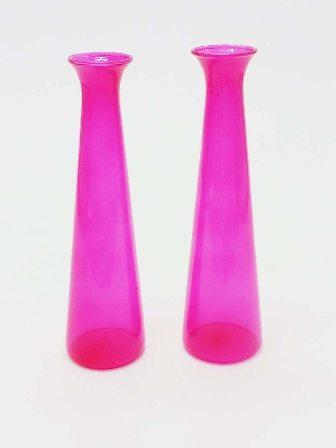 Mini Bud Vases Evo Set of Two Purple Fushia Colored / Decorative Vases