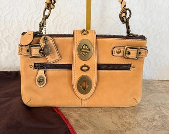 Rare Coach Signature C Metallic Canvas / Lurex Leather Bronze