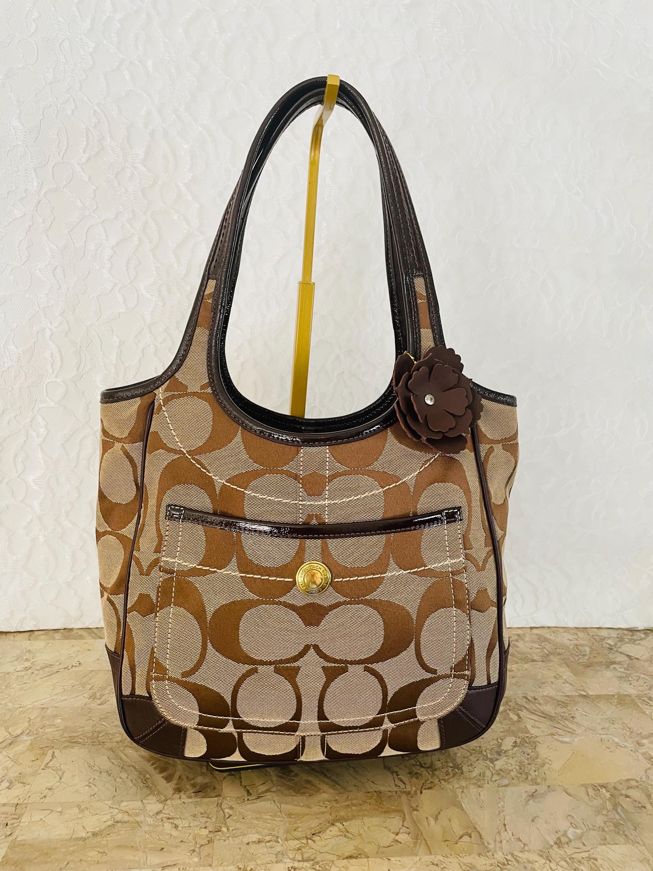 Coach Ergo Canvas and Leather Brown Handbag Vintage Hobo