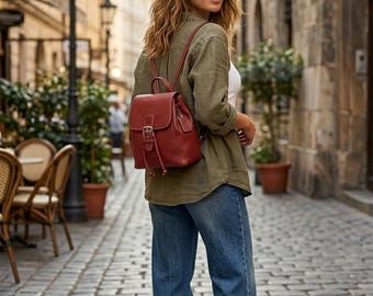 Rare Vtg Coach legacy leather drawstring backpack deep red 9569