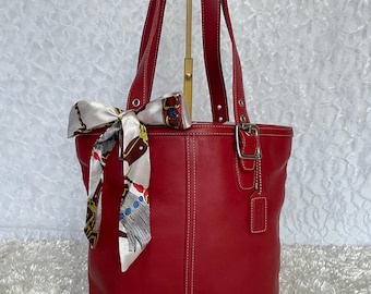 Vintage Y2K Coach Red Mini Leather Square Soho Shoulder Bag - Etsy