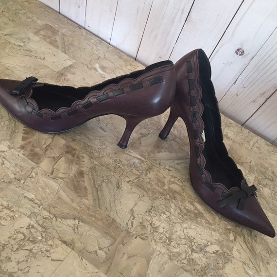 Pura Lopez burgundy leather shoes - image 3