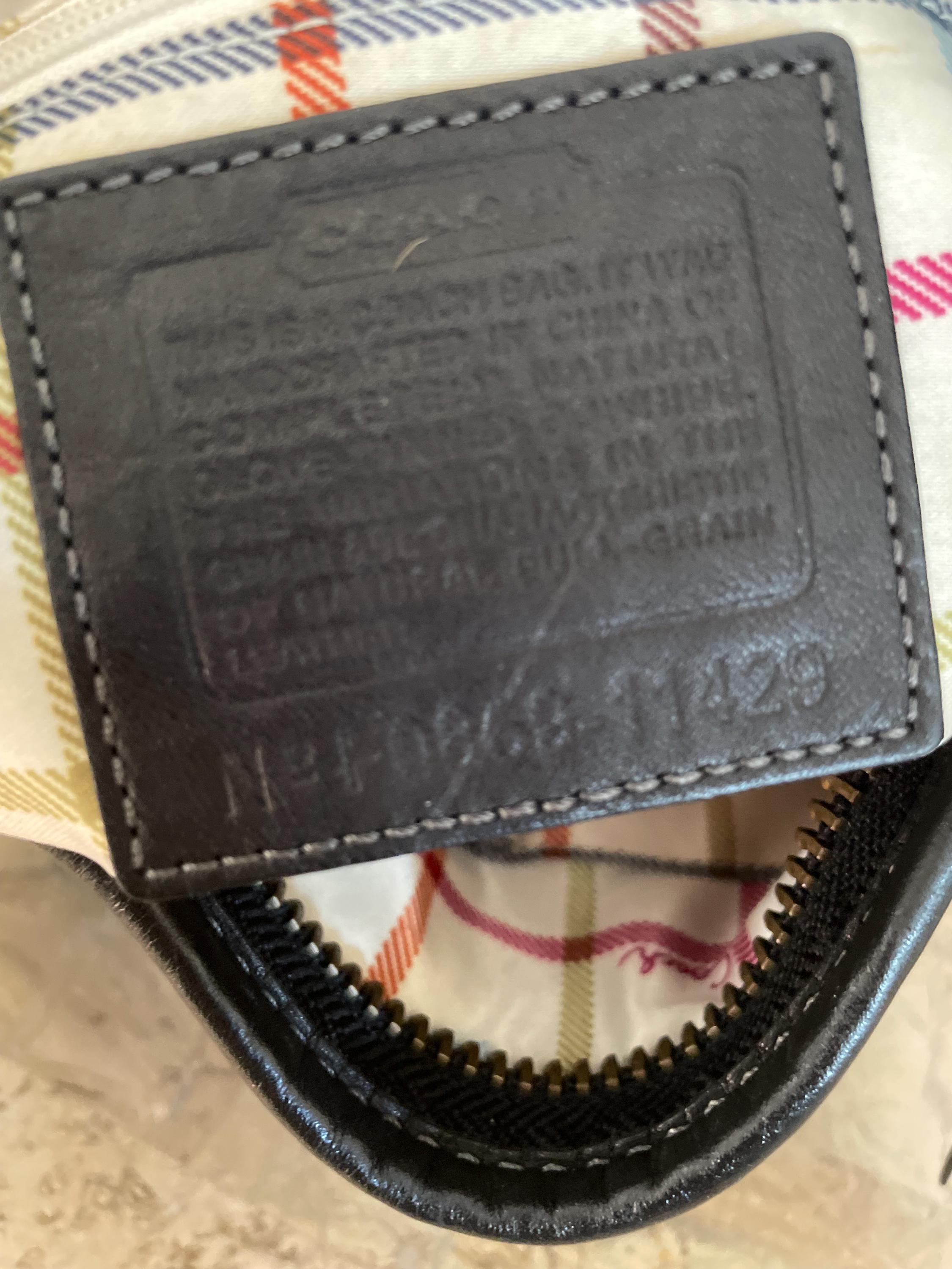 Vtg Coach Bleecker Black Leather Slim Small Mini Duffle