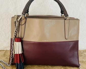 Coach Legacy Signature Rare Brown & Bronze Stripe Tote Bag #11098