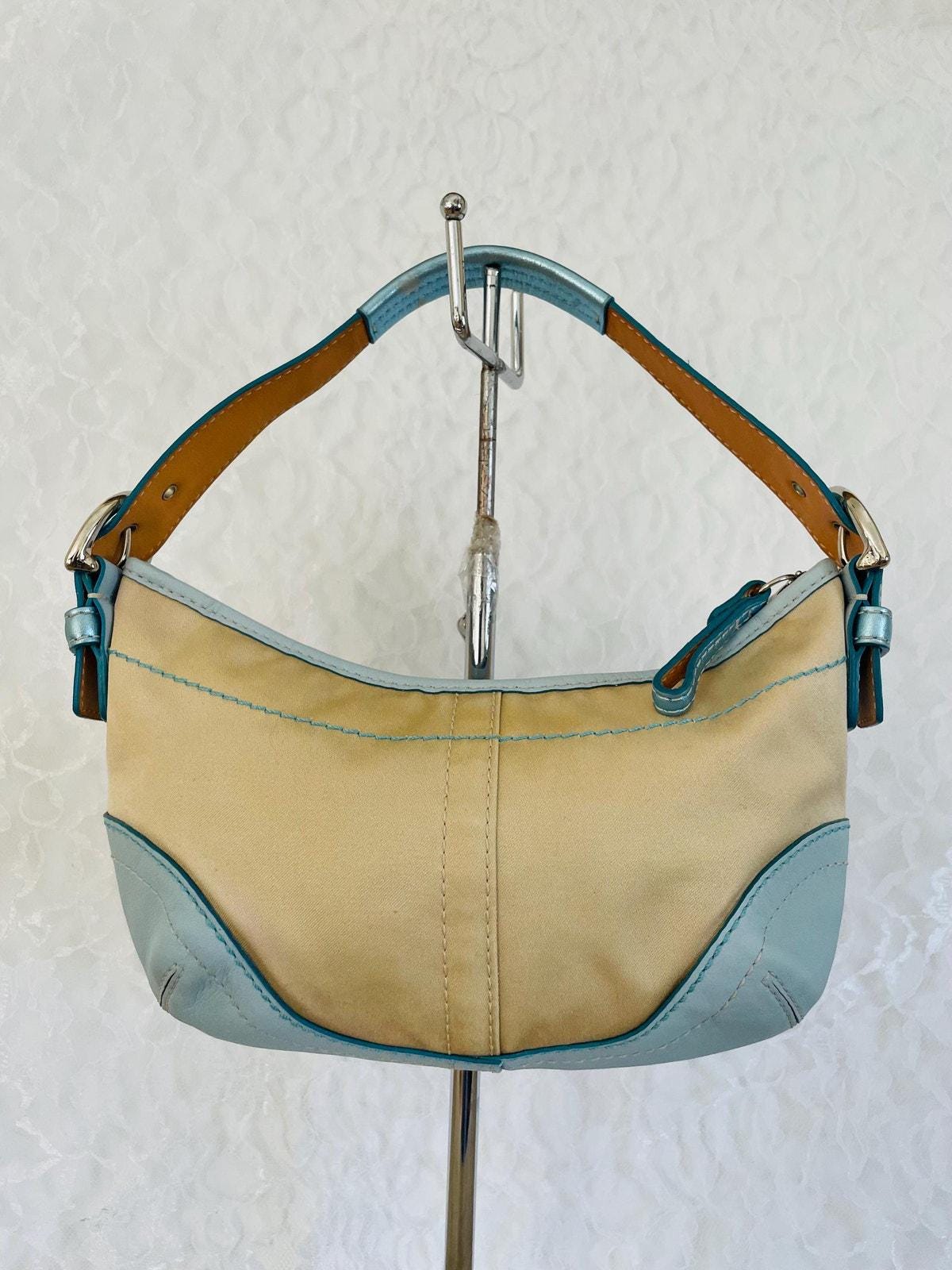 Vtg Coach Khaki/blue Purse Shoulder Handbag Soho Bag 1877 - Etsy