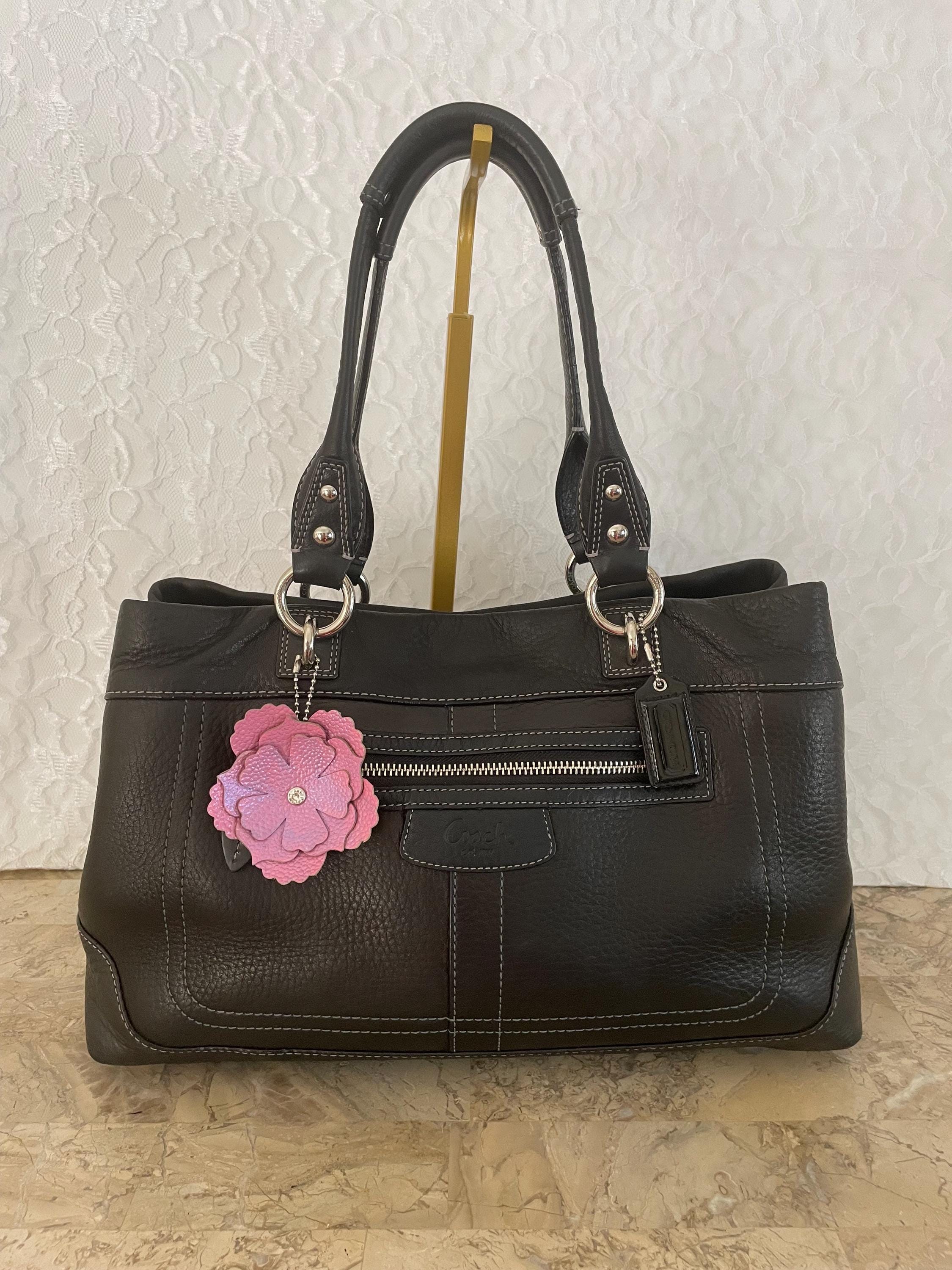 Vintage Coach Penelope black pebble leather shoulder bag tote Serial F14425