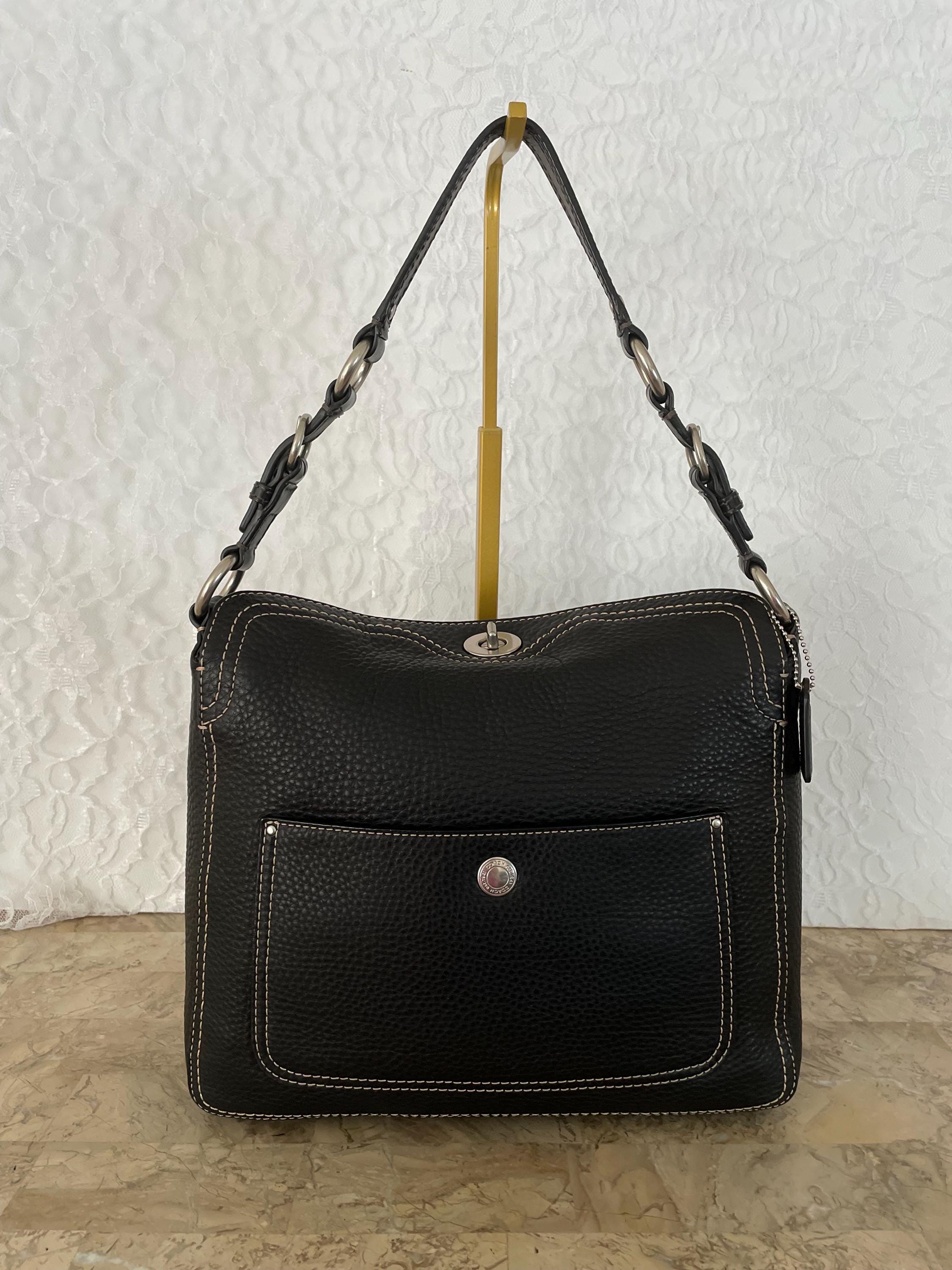 Vintage Y2K Coach Purse F12338 Black Chelsea Leather Small