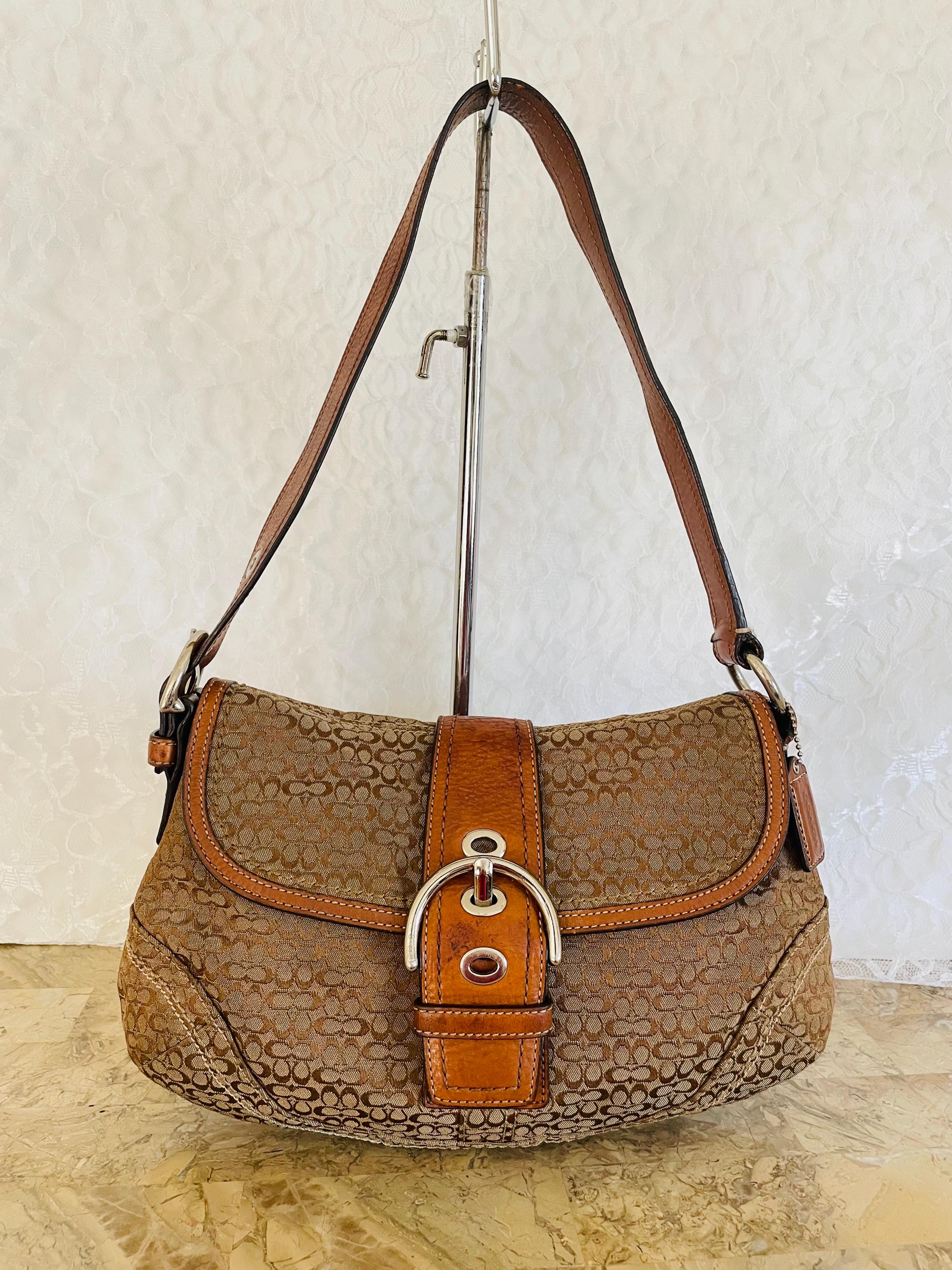 Coach Vintage Brown Soho Canvas:leather W/buckle Y2K