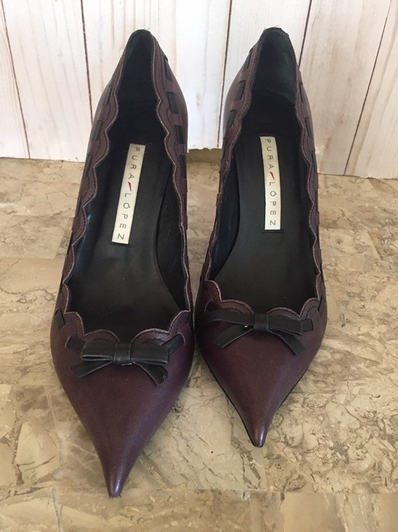 Pura Lopez burgundy leather shoes - image 1