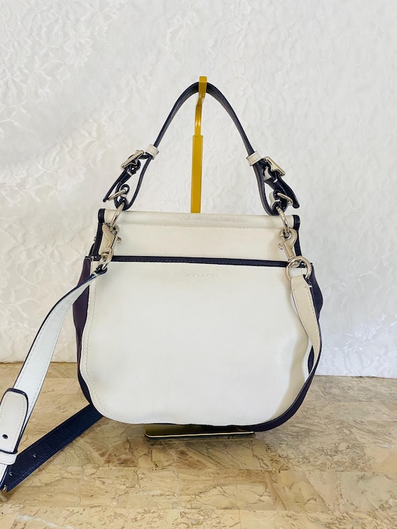 Coach Legacy Archive 2 Tone Leather Willis Crossbody Bag Purple