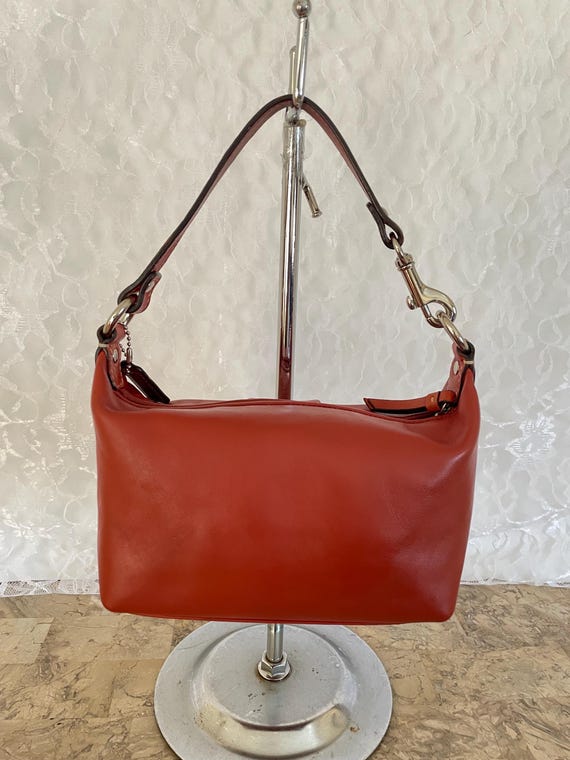 Vintage Coach 9790 City Bag Red Leather Silver Hardware