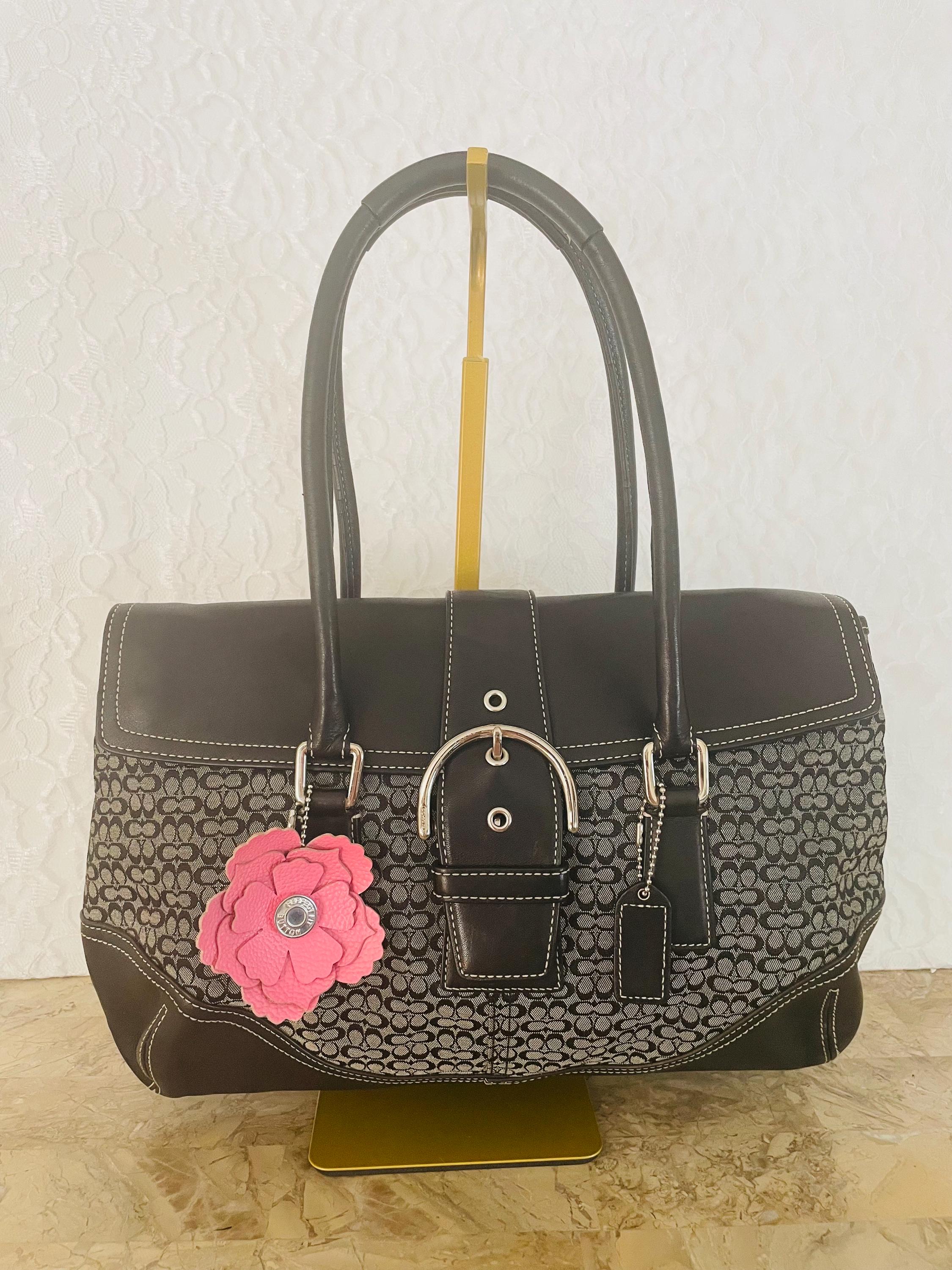 バッグ Coach Signature Soho Shoulder Bag Canvas Coach Signature Logo-Jacquard Soho Bag