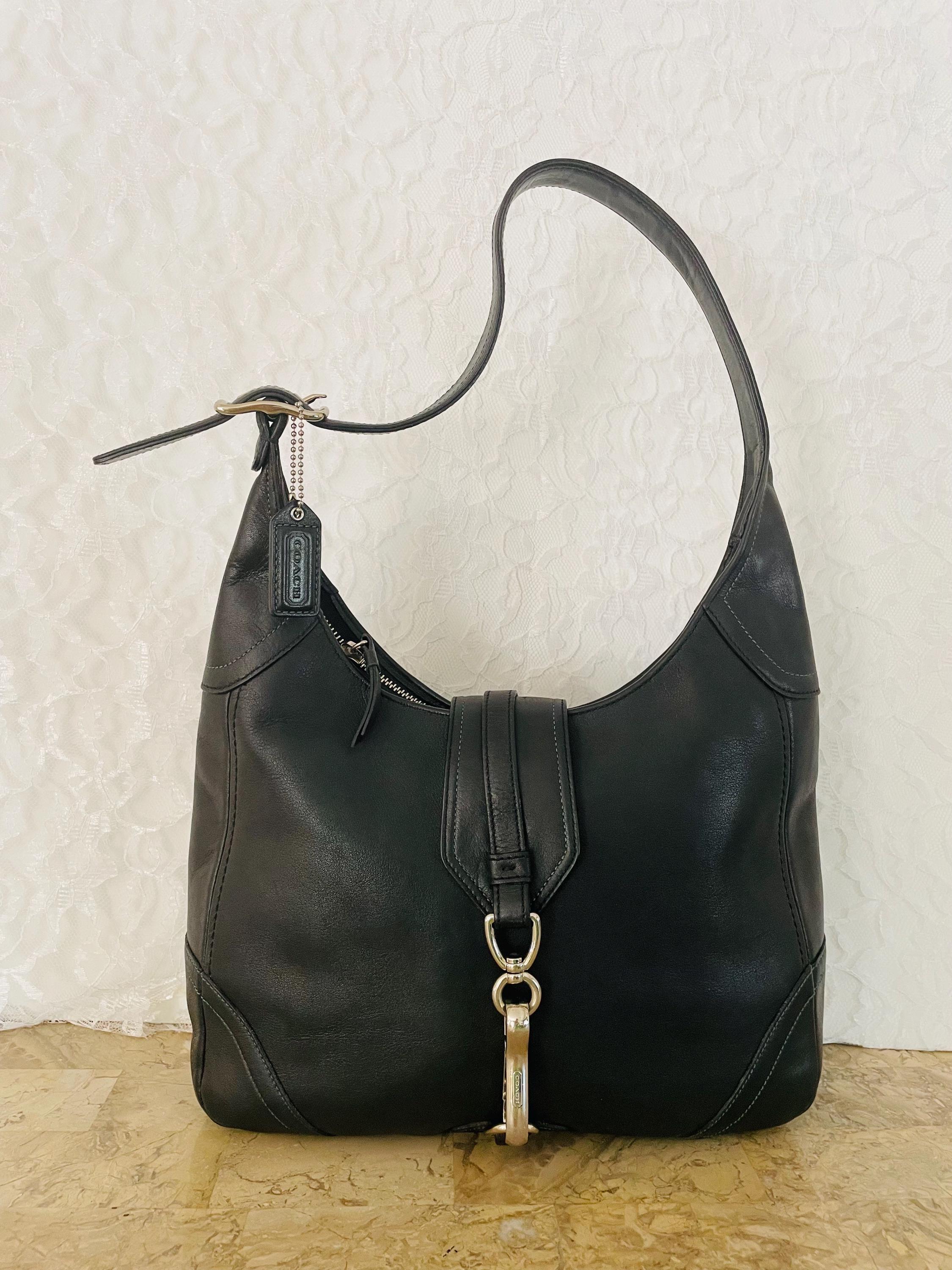 Vtg Coach Hampton Black Shoulder Bag 8A67 - Etsy