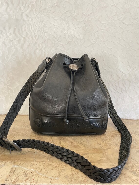 Brighton Large black purse pebble leather whipstit