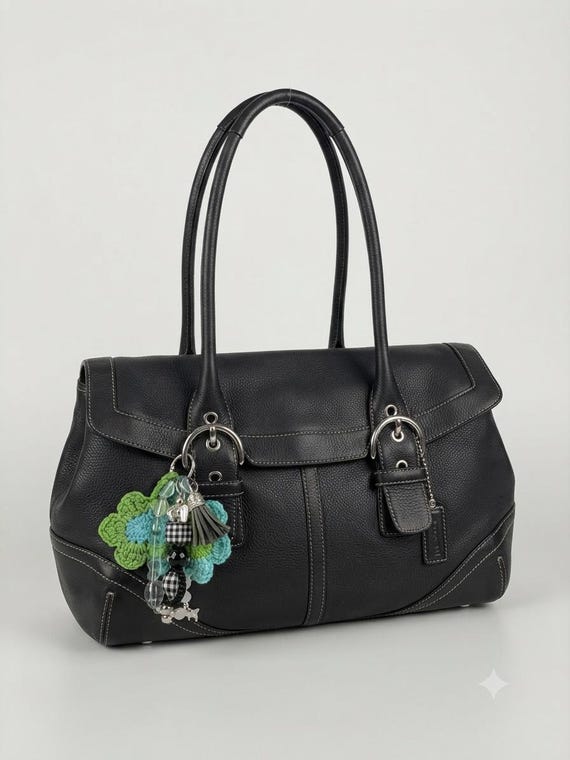 Vtg Coach SOHO Black Leather Satchel Shoulder Bag Handbag 9636 - Etsy