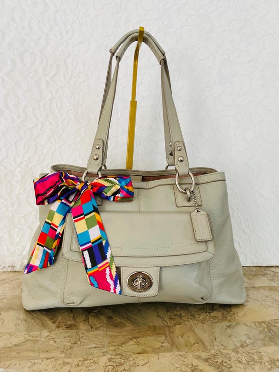 Coach Penelope Light Gray Pebble Leather Satchel BAG PURSE