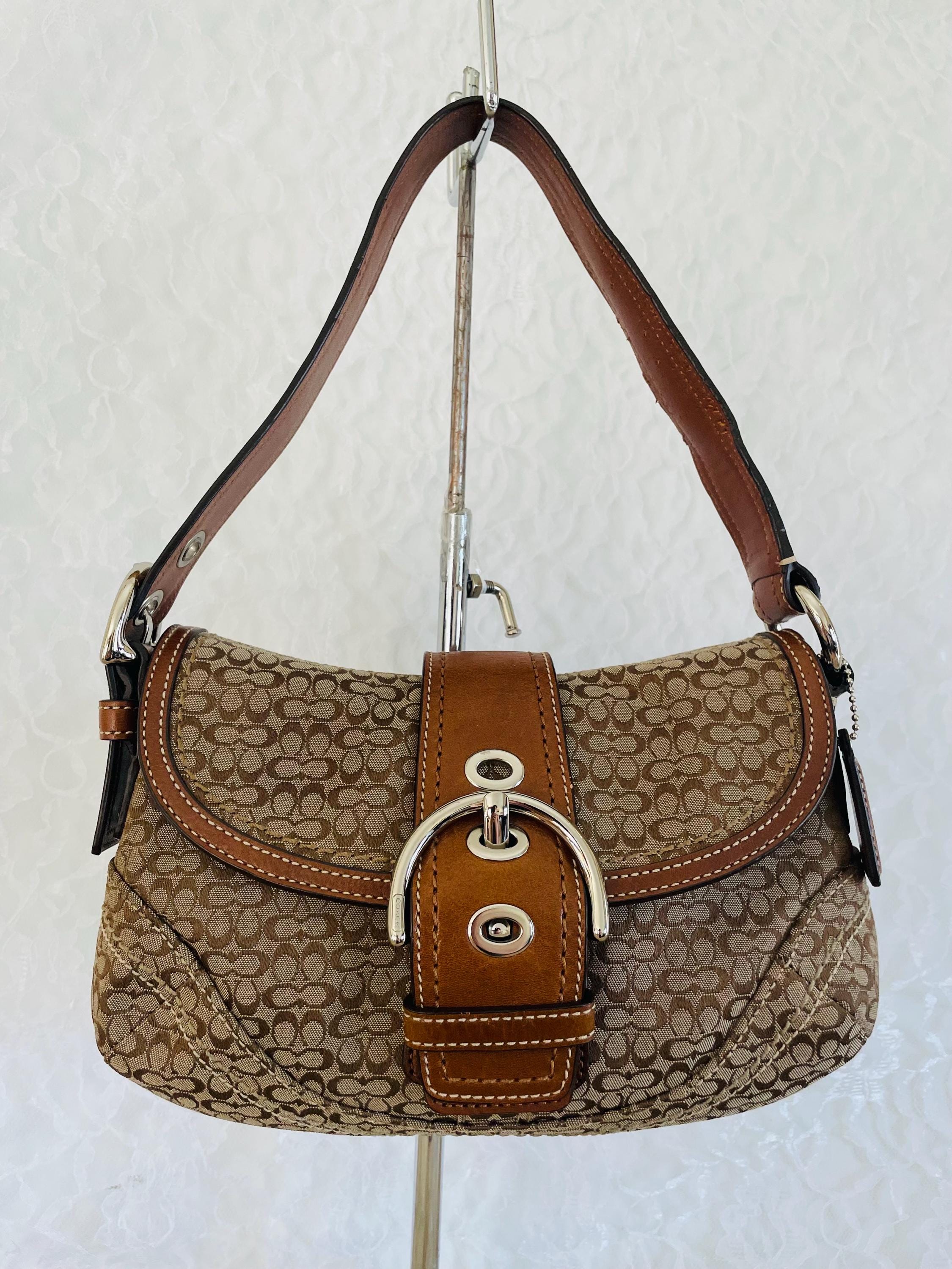 Vintage Y2K Coach Soho Flap Signature Shoulder Bag Brown F12308 - Etsy