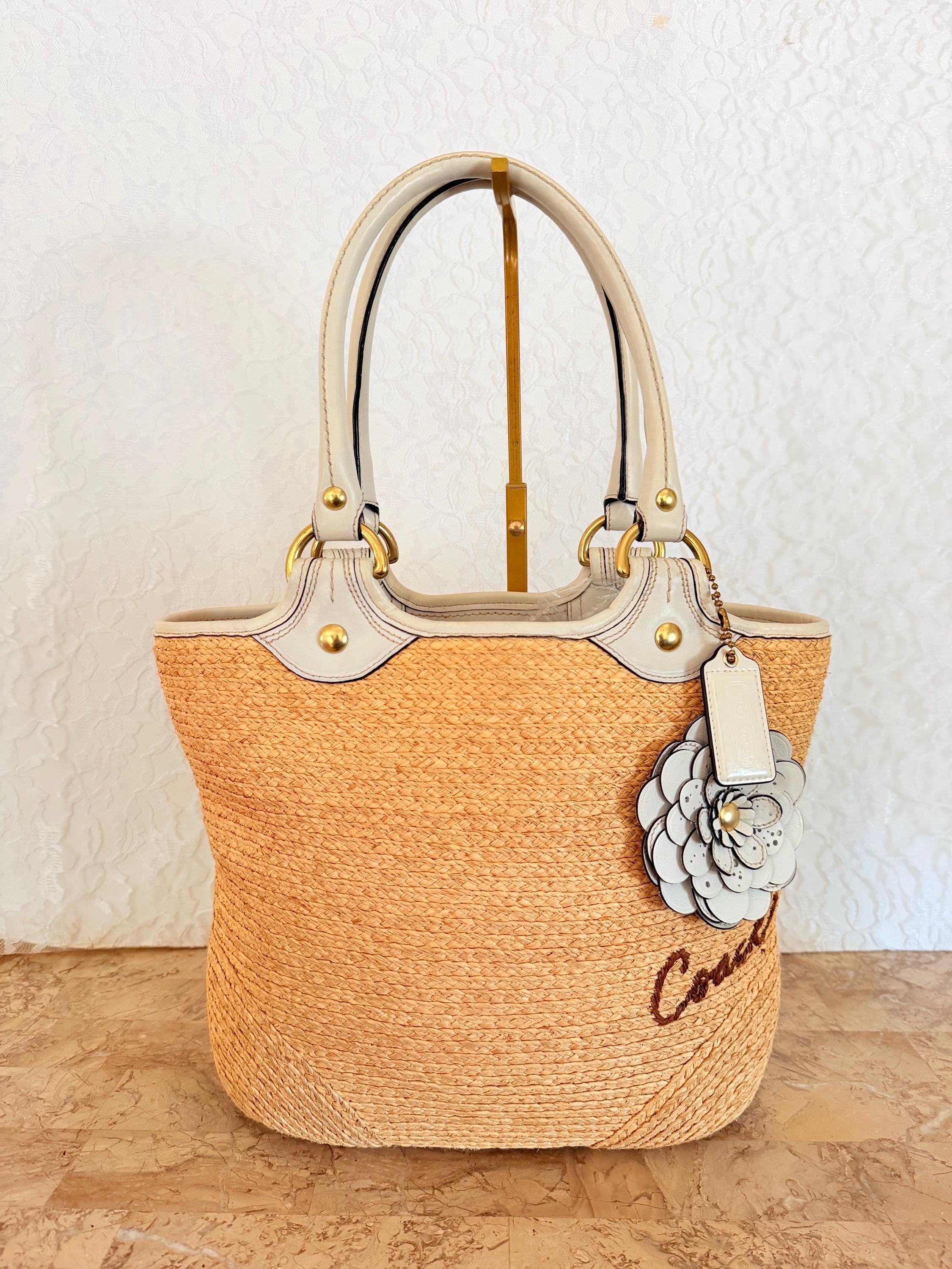 Coach Straw Handbag - Etsy