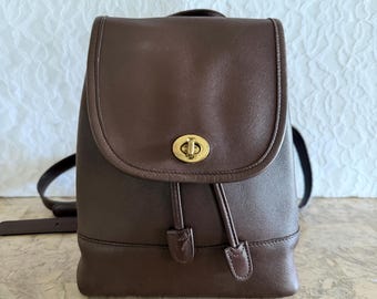 Vintage (old) COACH Small Dark Brown Backpack | Daypack 9960