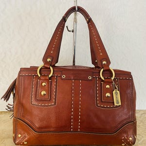Coach Hampton Legacy Andrea Florentine Leather Satchel Shoulder