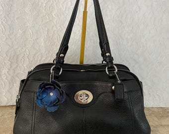 Vtg COACH Penelope black leather Satchel Bag F16529