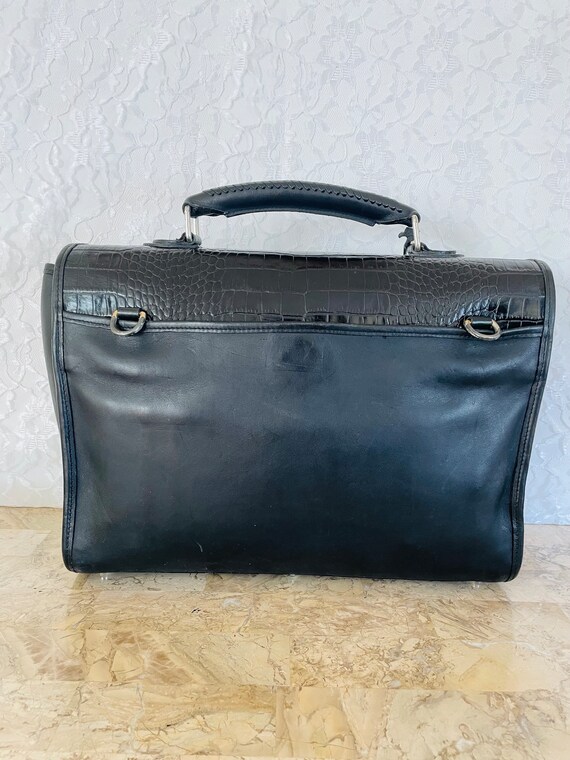 Brighton Black Croc leather Portfoliobriefcase Laptop Bag Etsy UK