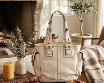 Rare Coach Signature C Metallic Canvas / Lurex Leather Bronze