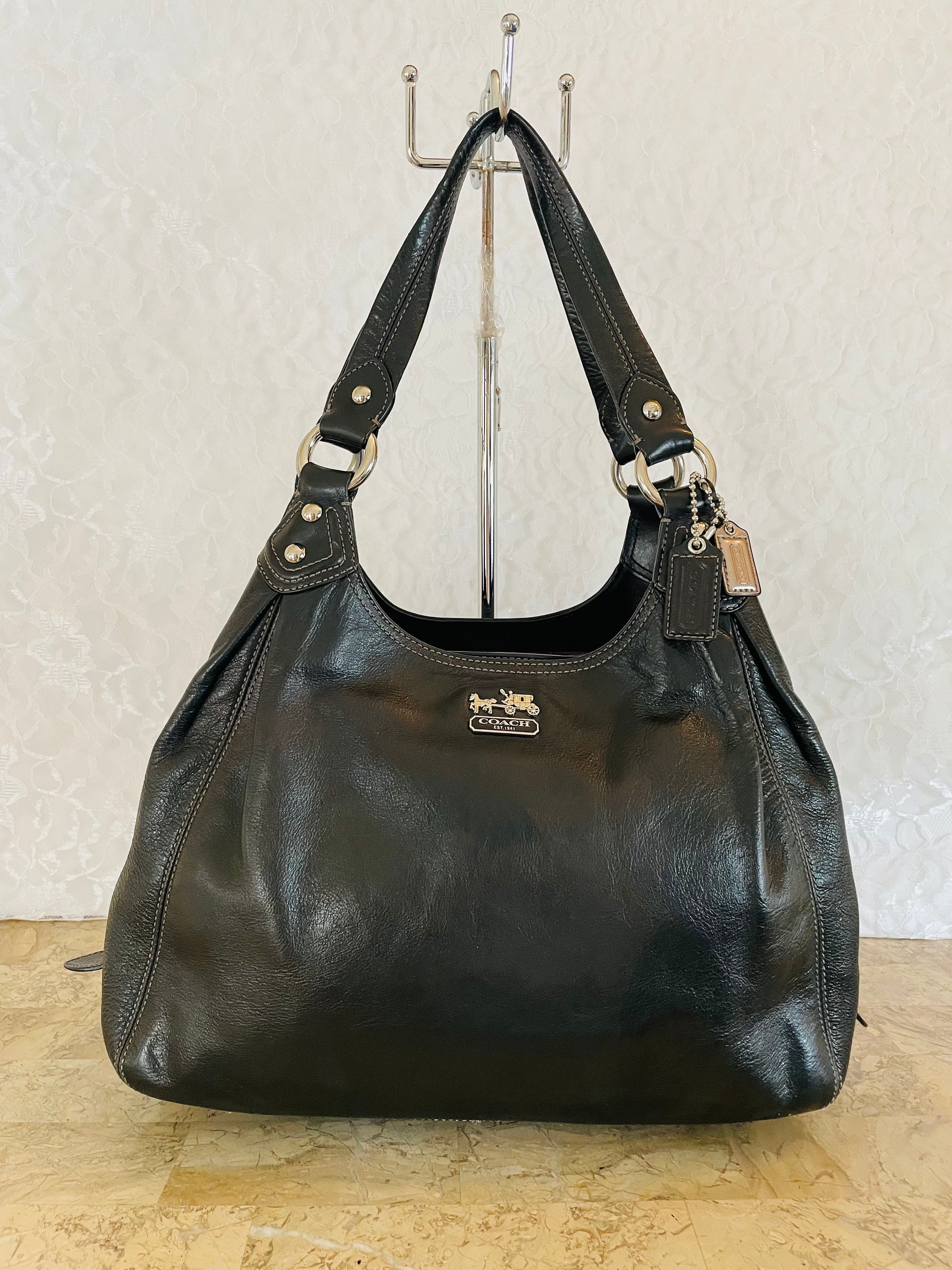 バッグ Coach Madison Maggie Shoulder Hand Bag COACH Madison MAGGIE Mia Premium Leather Shoulder Bag Serial No