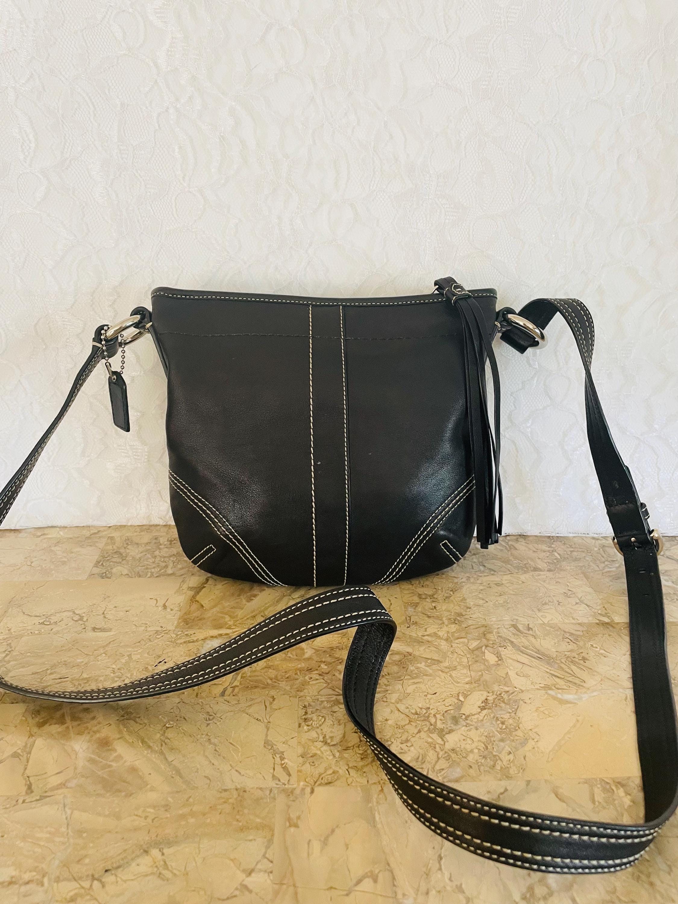 Coach Vintage Black Soho Leather Y2K Mini Small Crossbody Shoulder 