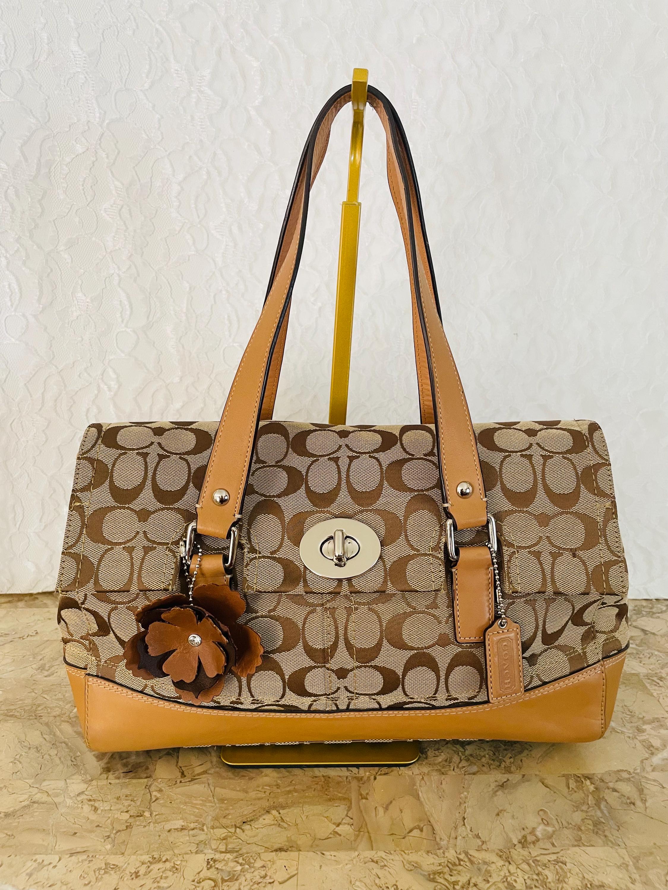 バッグ Coach Hand Bag Signature stats Coach Signature Handbag with FREE SHIPPING | eBay